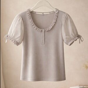 Nanette Lepore White Ruffle Blouse